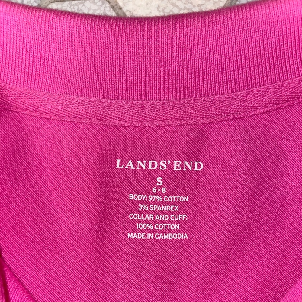 Women’s Land’s End Pink Polo Shirt - Size Small - Picture 4 of 8